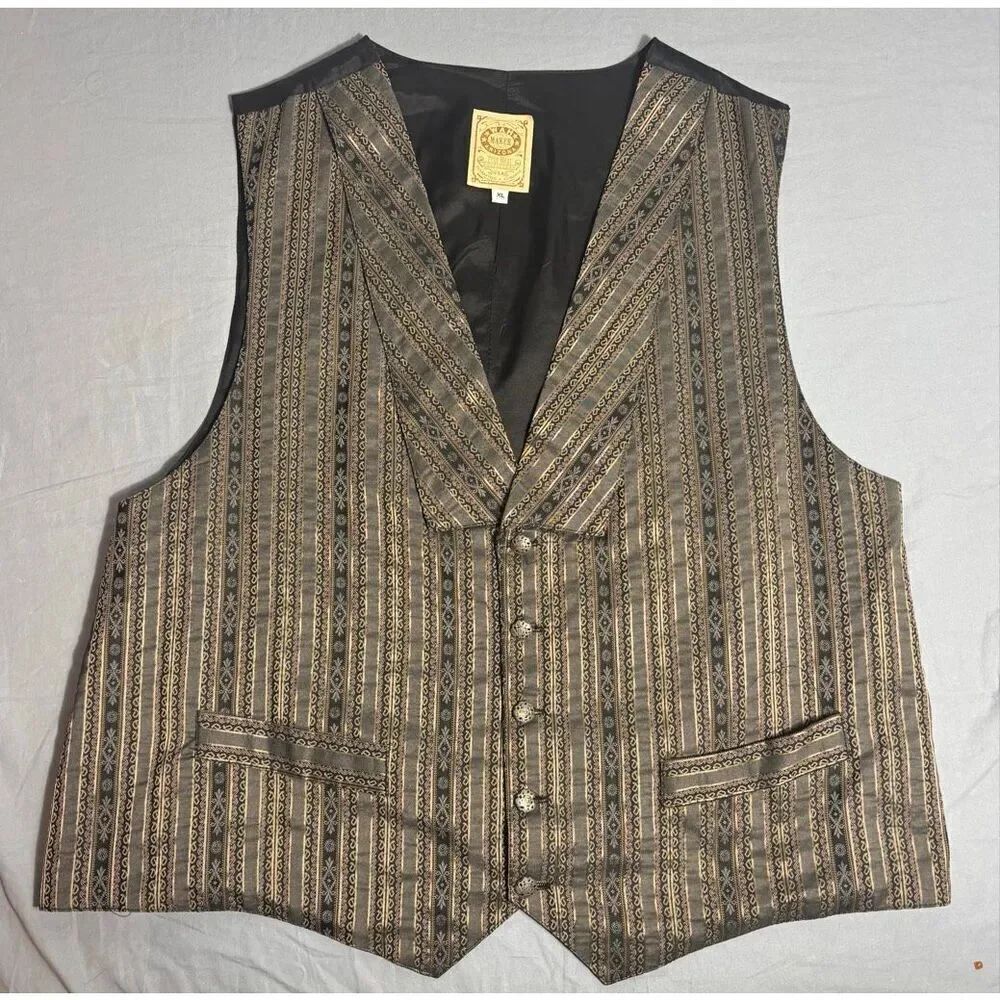 Wah Maker Arizona True West Outfitters Men's Brown Vest XL Western Cowboy Style